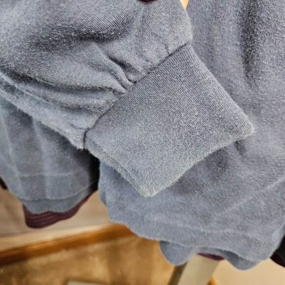 Men Shirt Top Turtle Neck Mock L Casual Cotton Blend Blue Red Solid Stripe Lot 3 - Picture 8 of 12